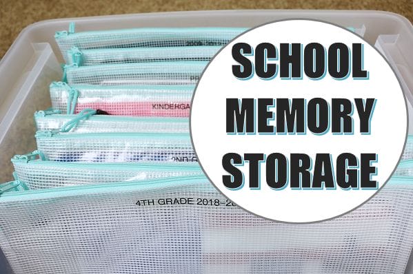 Organized School Memory Storage Boxes at I'm an Organizing Junkie blog