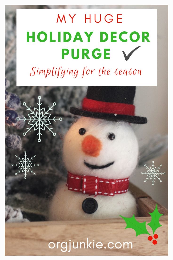 My HUGE holiday decor purge at I'm an Organizing Junkie