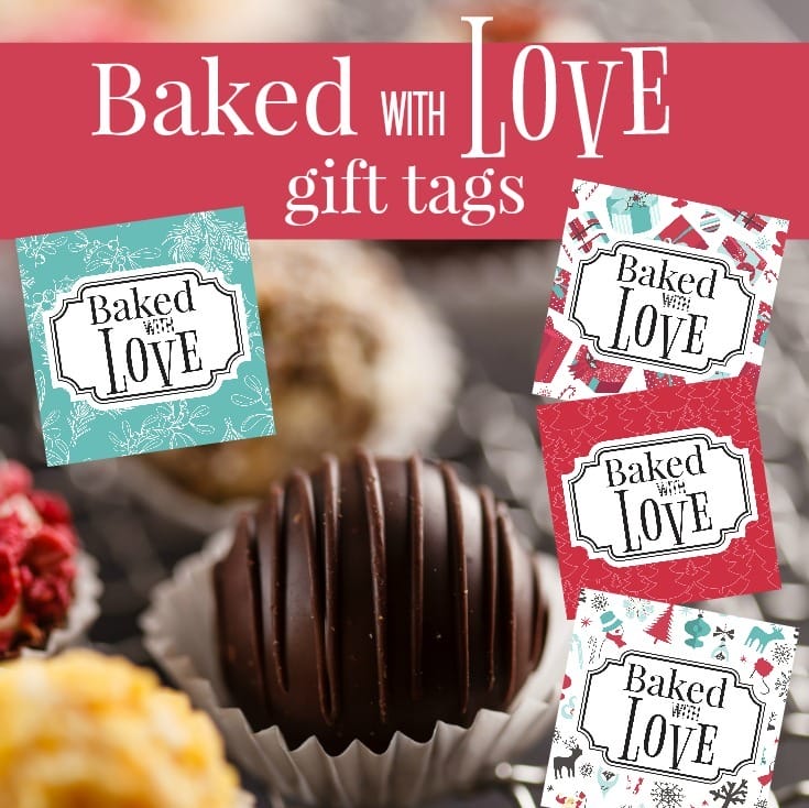 Baked with love free printable gift tags