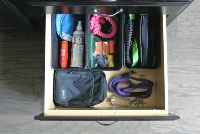 Small Organized Spaces: Organizing a Pet Drawer in 15 minutes or less at I'm an Organizing Junkie blog