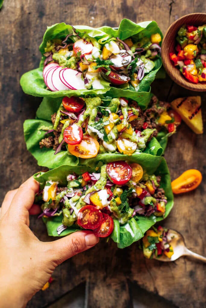 Whole 30 Dinner Tacos with Mango Lime Salsa - yum!
