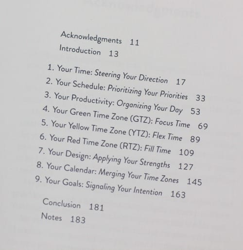 Take Back Your Time Table of Contents