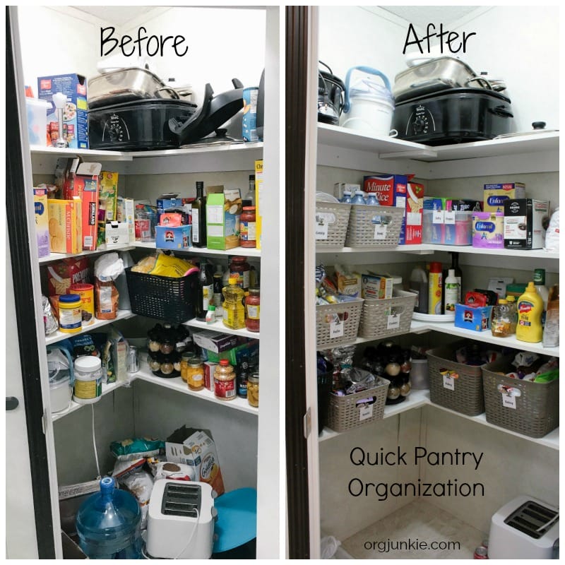 An Organized Kitchen Pantry Makeover before and after
