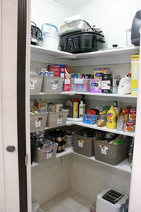An Organized Kitchen Pantry Makeover with Free Printable Pantry Labels