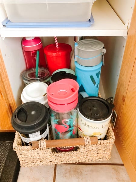 Organize Your Travel Cups and Tea/drink Mixes