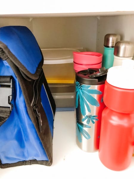 Small Organized Spaces: A Quick Organizing Fix for Reusable Water Bottles & Travel Mugs