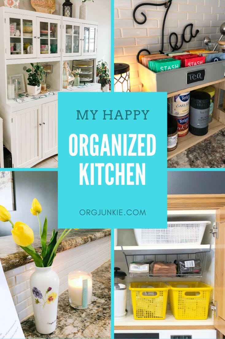 My Happy Organized Kitchen at I"m an Organizing Junkie blog