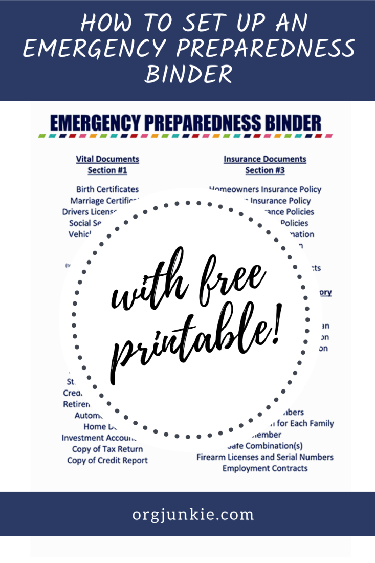 How To Set Up An Emergency Preparedness Binder Free Printable
