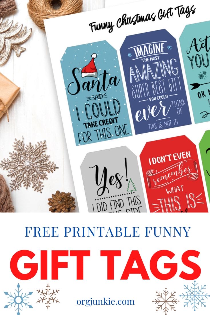 Free Printable Funny Christmas Gift Tags at I'm an Organizing Junkie