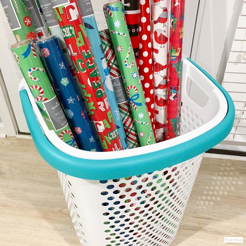 Super Simple & Inexpensive Christmas Wrap Organization