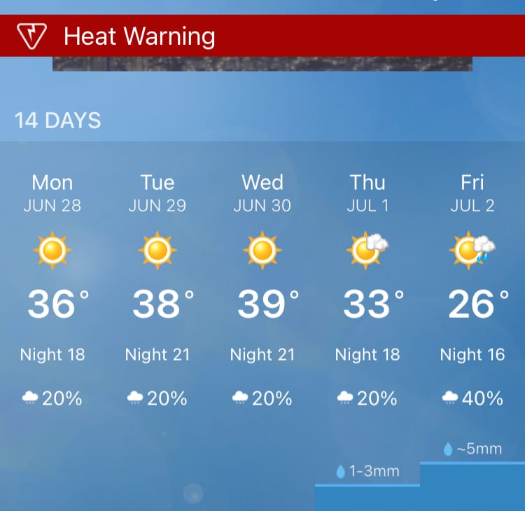 northern Alberta Canada heat warning